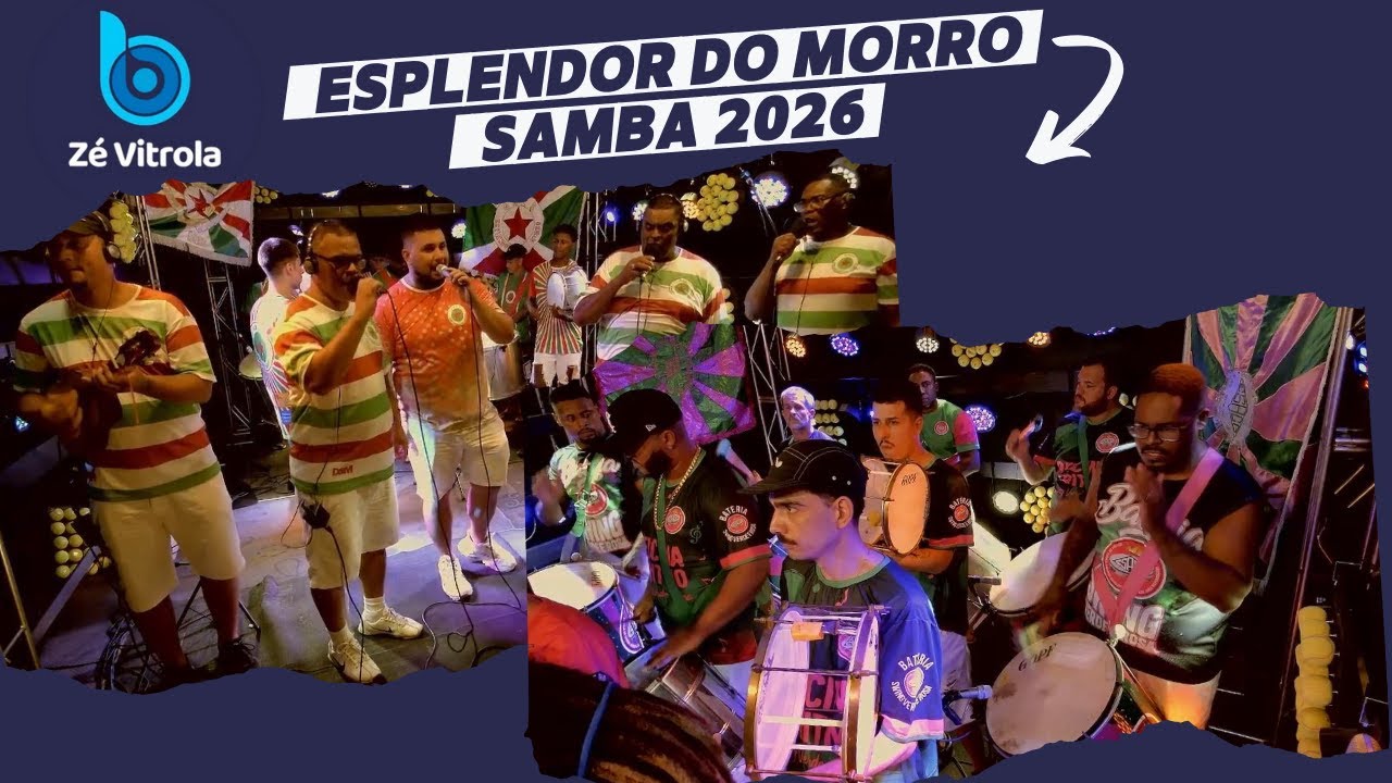 Escola de samba Esplendor do Morro com samba enredo 2026 ao vivo no Zé Vitrola