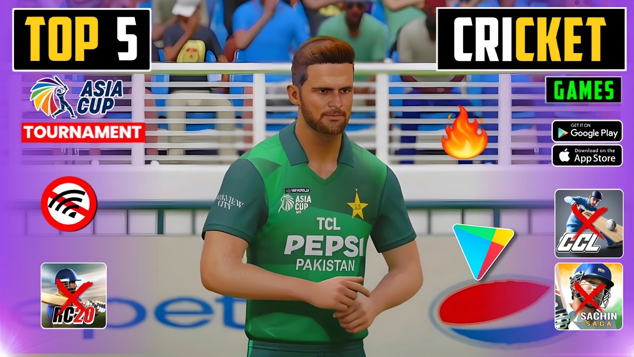 Top 5 Cricket Games For Mobile 💥Asia Cup Best Cricket Games 2025 🏏 High Graphics Android Games