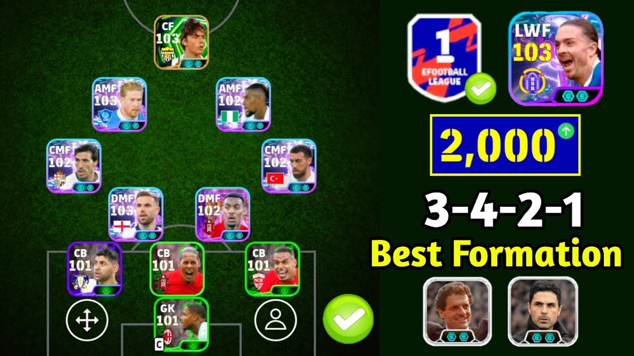100% Get Showtime Grealish 🔥 Step By Step 3-4-2-1 Long Ball Counter Formation Guide - Efootball 2026