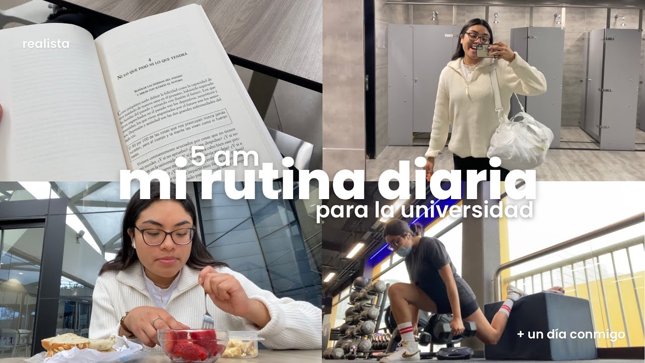 mi rutina diaria 5am☁️🧚🏻‍♀️ para la universidad + un día conmigo