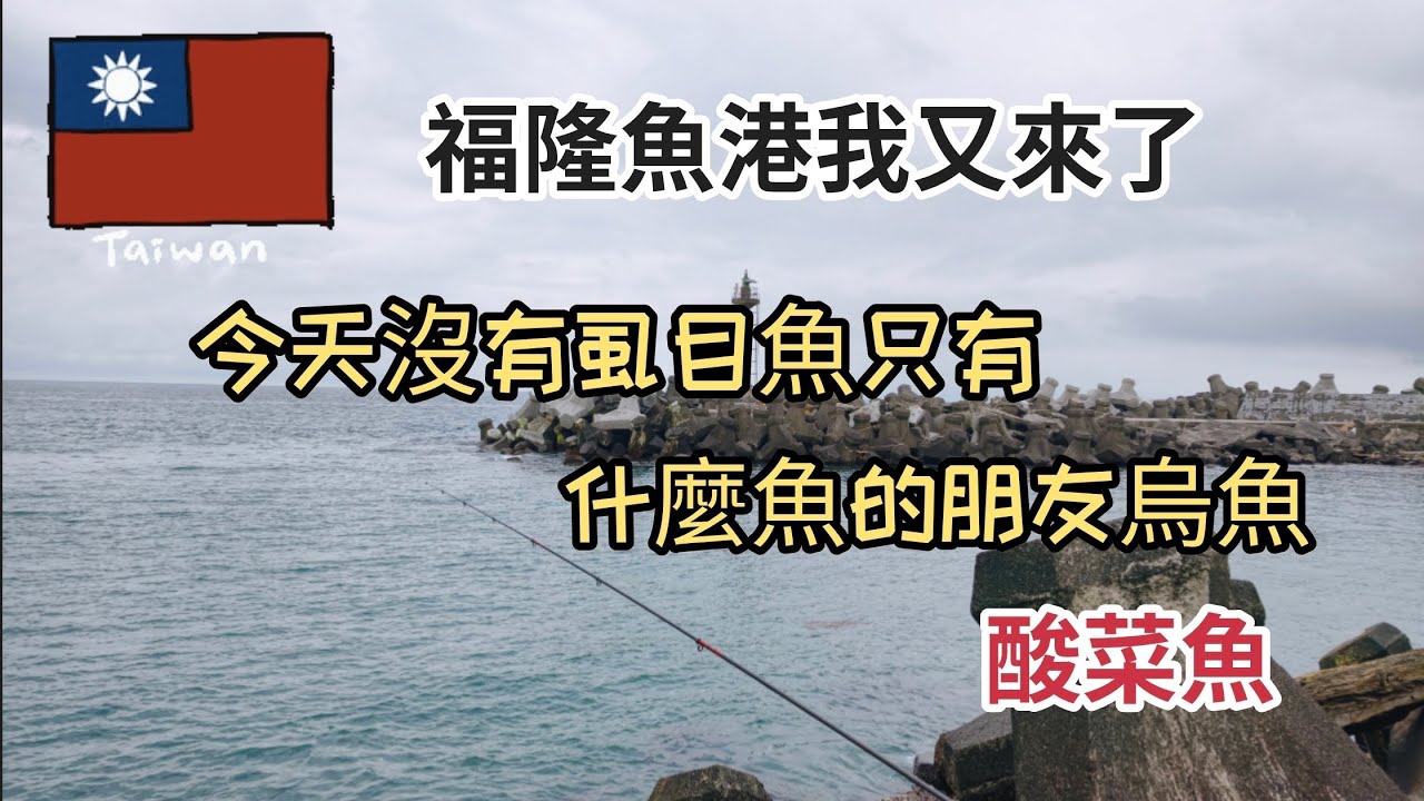 台灣釣魚樂（123）福隆漁港我又來了今天沒有虱目只有什麼魚的朋友烏魚#釣魚#福隆魚港