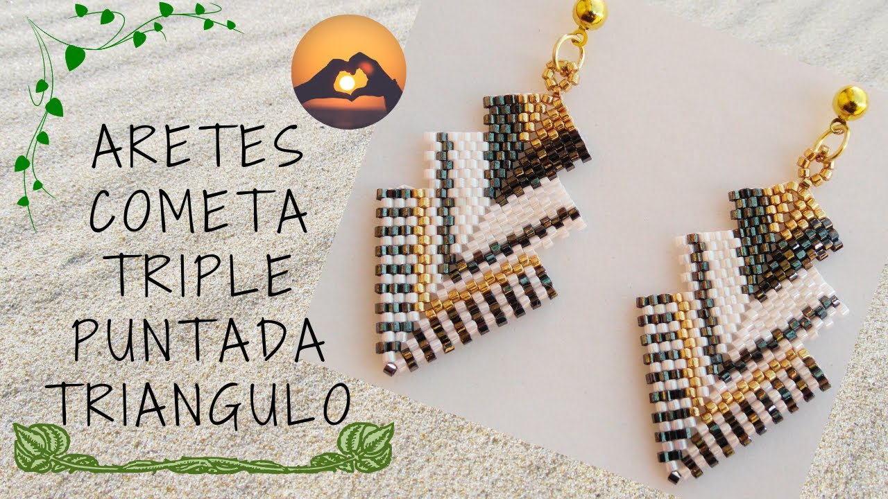 DIY Aretes Cometa Triple con Delicas Miyuki