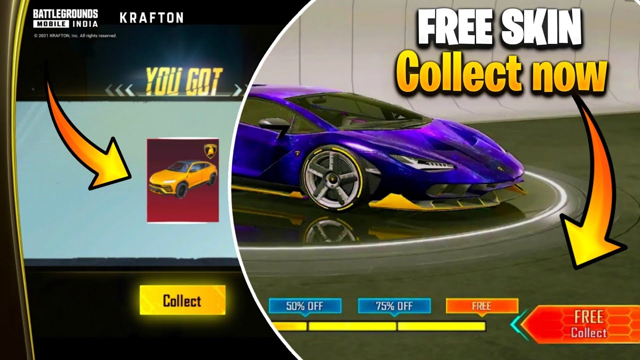NEW GLITCH😱 Get free Lamborghini Car skin in bgmi | how to Get free Lamborghini Car skin in bgmi