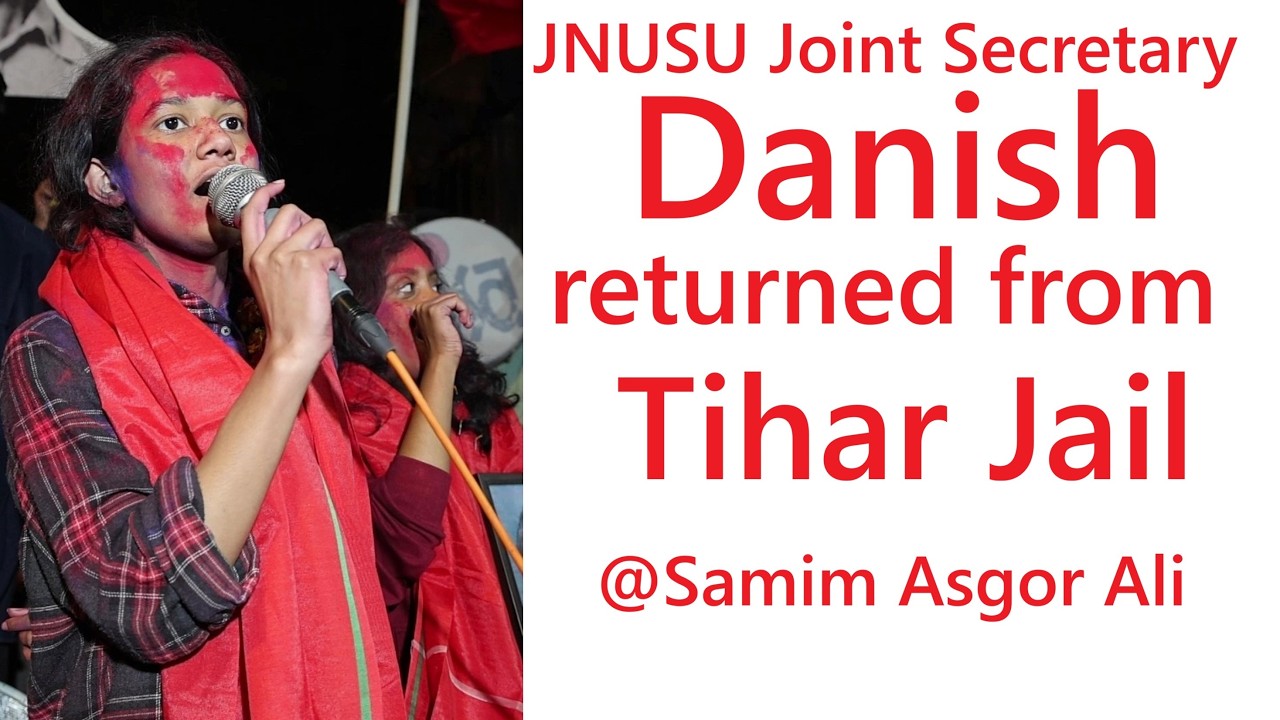 JNUSU Joint Secretary Danish returned from Tihar Jail & addresses Baba Saheb Ambedkar March