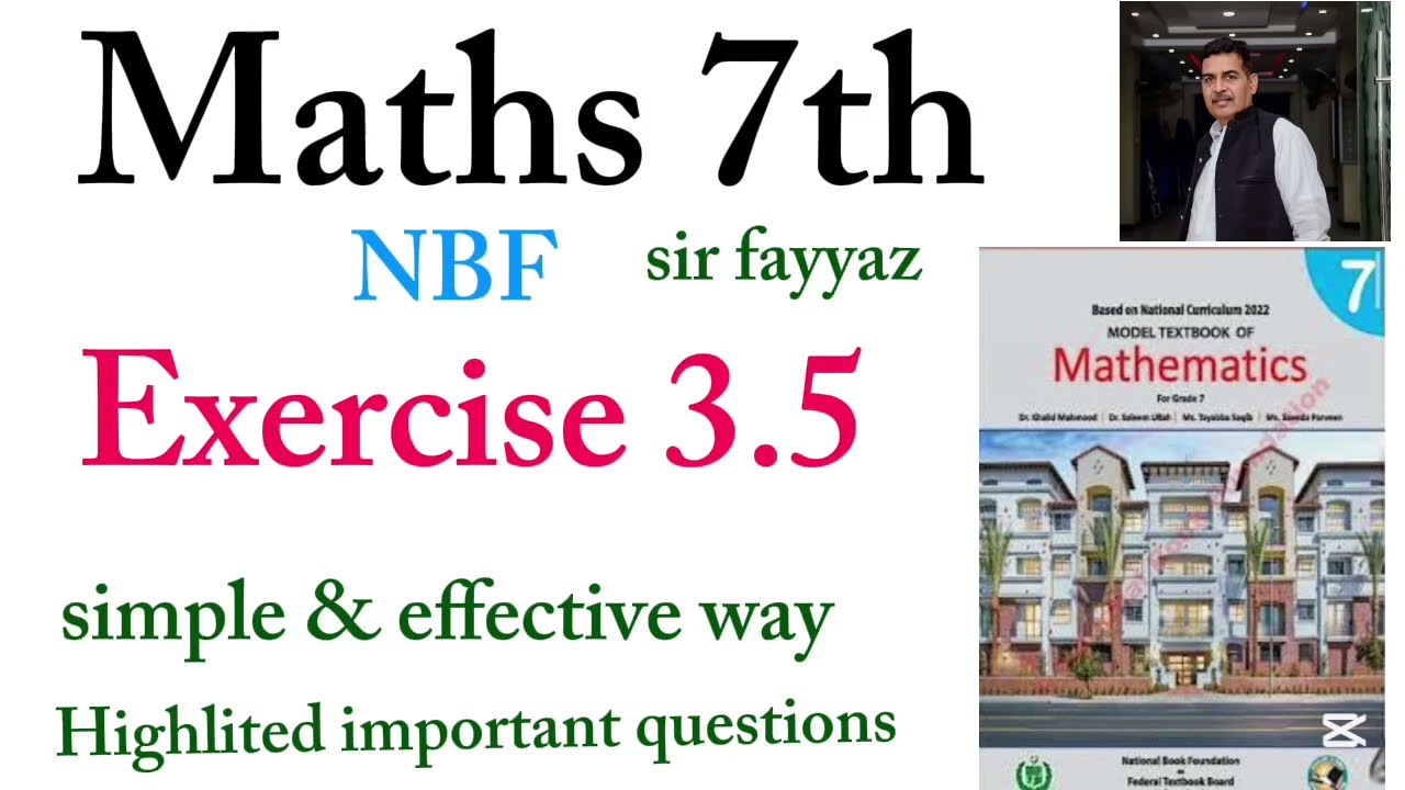 Maths class 7th | exercise 3.5 | ex 3.5 | unit 3 | NBF | Ratio,Rate and Proportion | Sir fayyaz