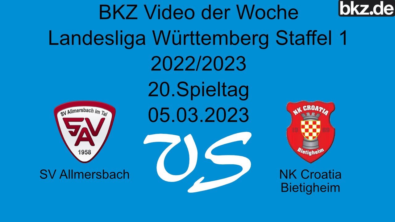 Fußball-Landesliga: SV Allmersbach - NK Croatia Bietigheim