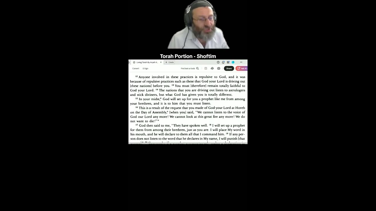 Torah Portion - Shoftim - Laws of Prophets.