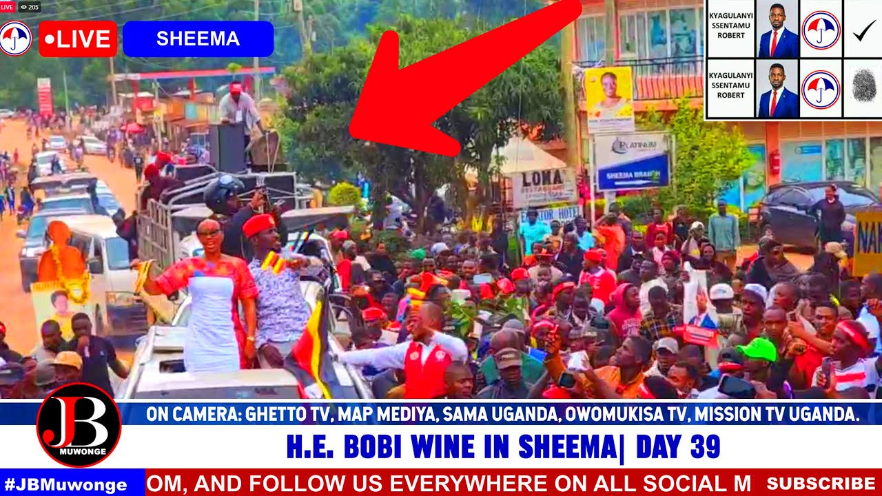Bobi Wine Arrives in Sheema, Welcomed by Thousands Like a King