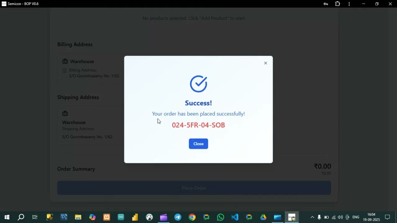 BOP System 🏢 Full Demo | Order Placement, Address Management & Payment Verification