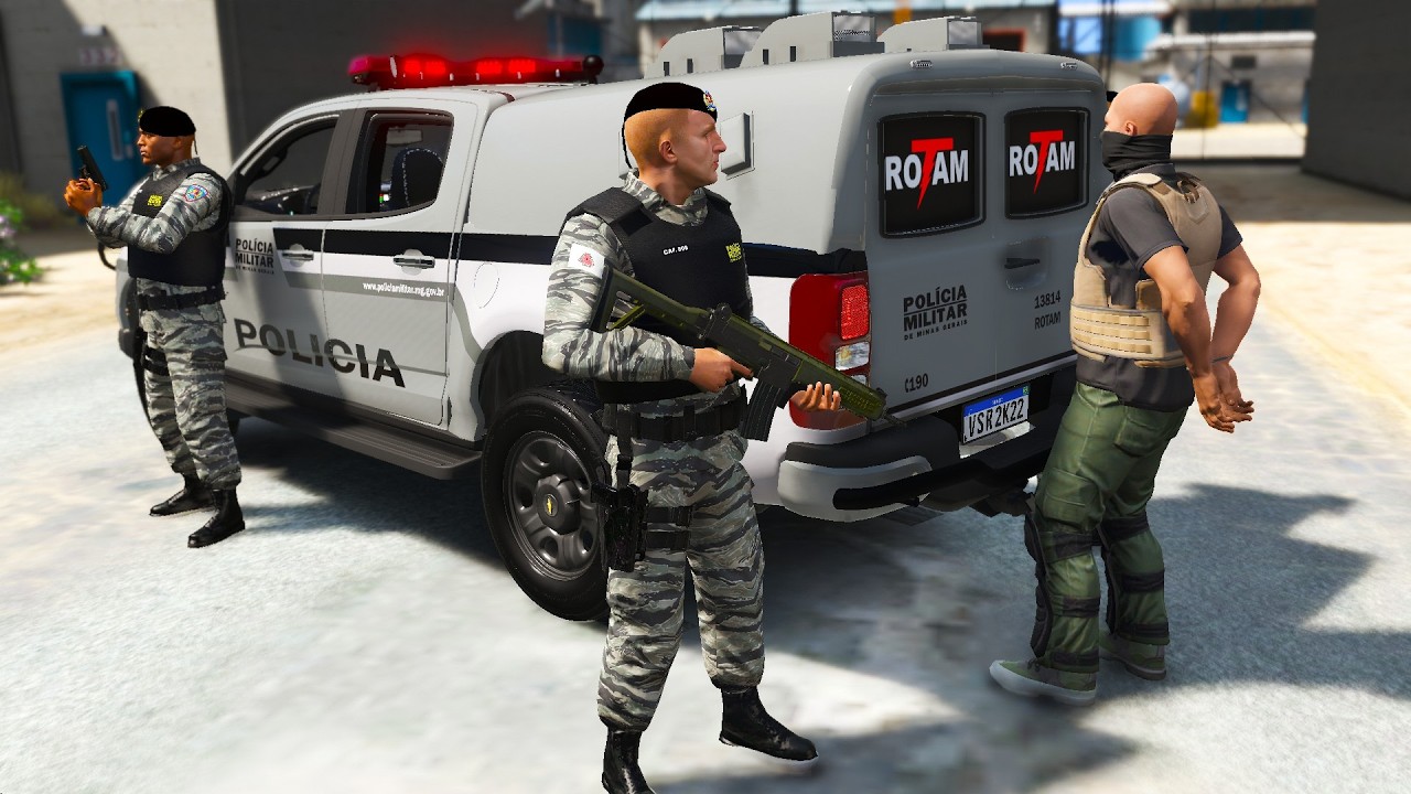 TROCA de TIROS ,PERSEGUIÇÃO + ENQUADRO ROTAM | PMMG | GTA 5 POLICIAL