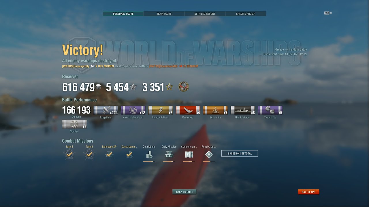 Des Moines Random battle 166k damage 4 kills