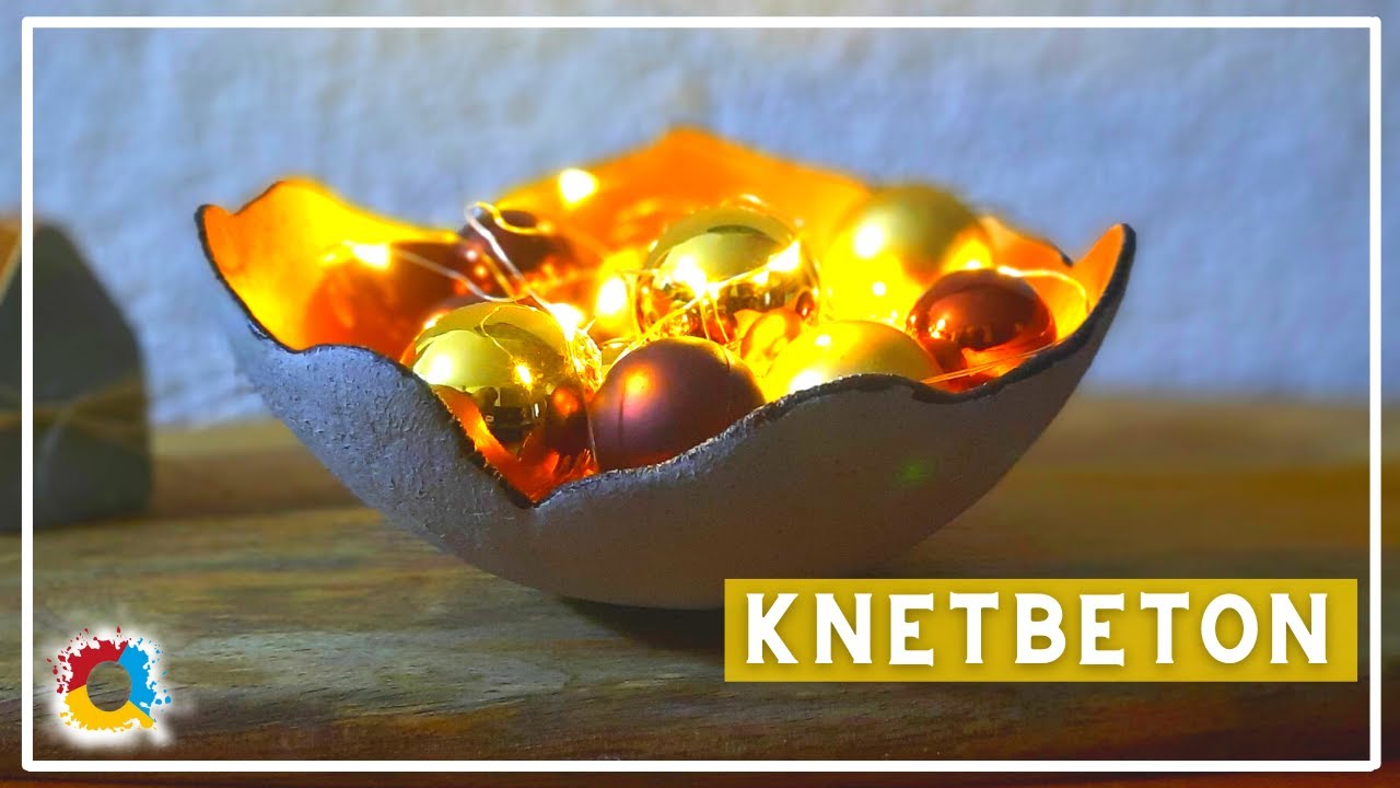 leuchtende Weihnachtsdeko aus Beton - Knetbeton f&uuml;r Anf&auml;nger