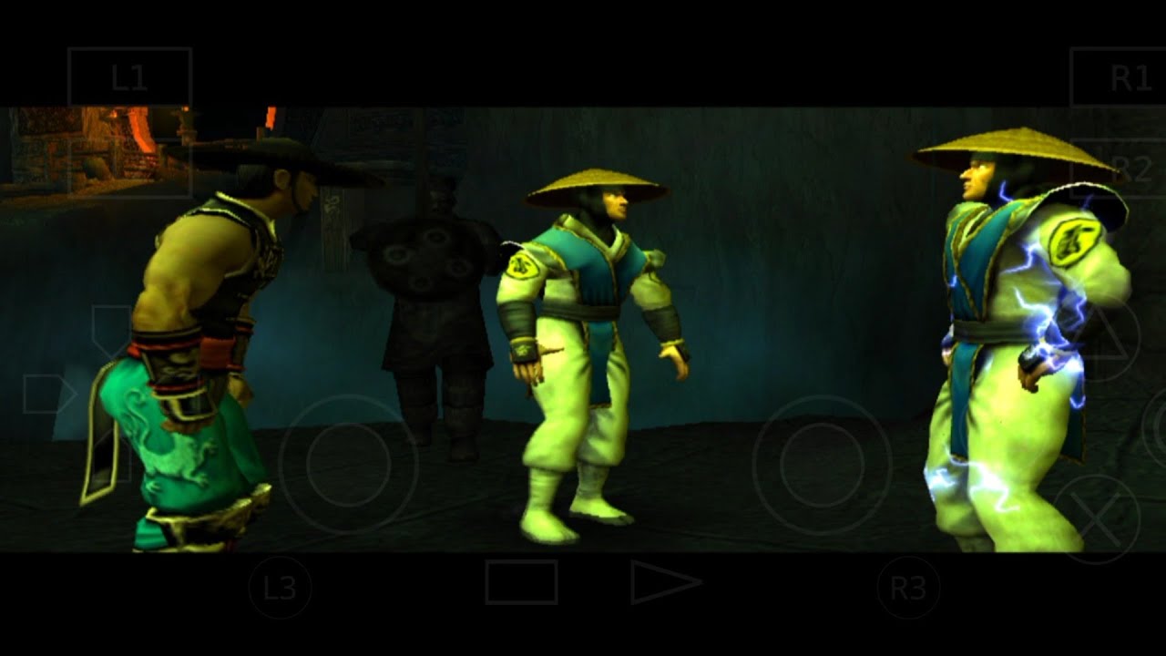 Raiden Gameplay (4) Lawan Boss Reptile Ultimate Mortal kombat Shaolin monk mod AetherSX2