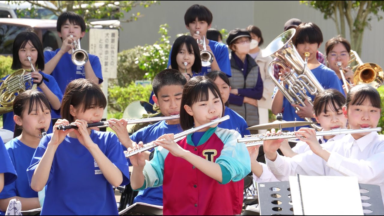 柏市立酒井根中学校吹奏楽部 課題曲勇気の旗を揚げて ロマネスク 演歌メドレー ジャンボリミッキー　ディープパープルメドレー 宝島 他 @中原防災公園 240413