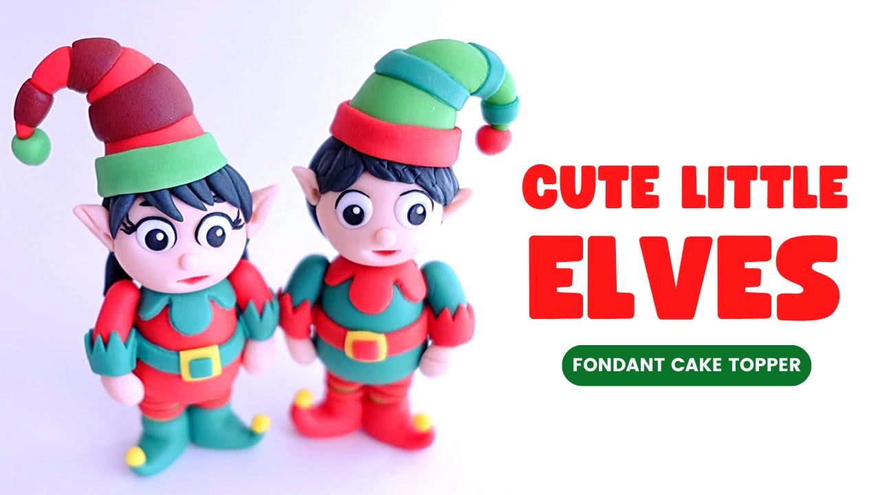 CUTE LITTLE ELVES | ELF | SANTA's ELF Fondant Cake Topper | Christmas Edition