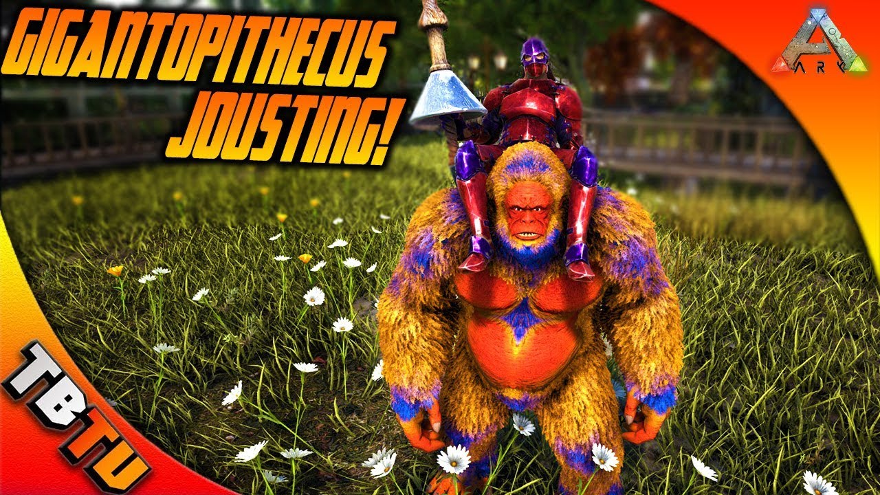 ARK MUTATED GIGANTOPITHECUS JOUSTING! GIGANTOPITHECUS COLOR MUTATIONS! Ark Survival Evolved Zoo