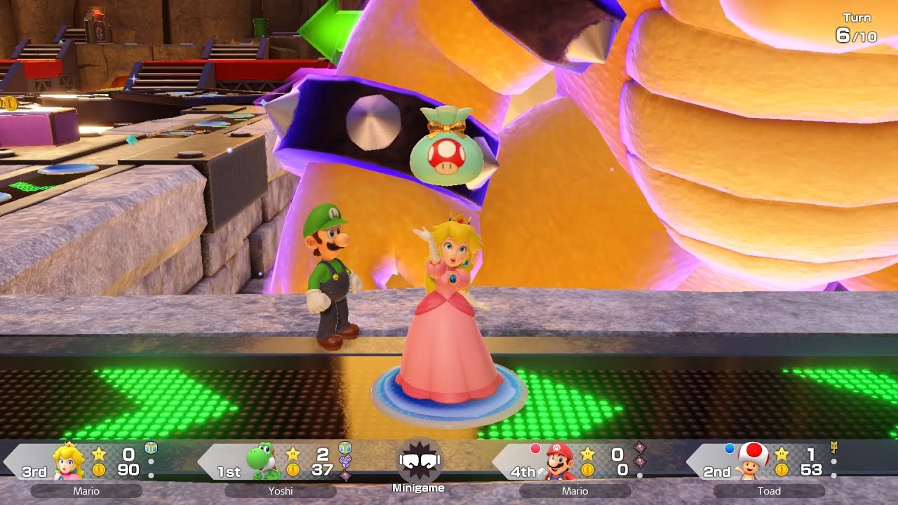 Super Mario Party Jamboree #89 King Bowser's Keep Peach vs Yoshi vs Mario vs Toad