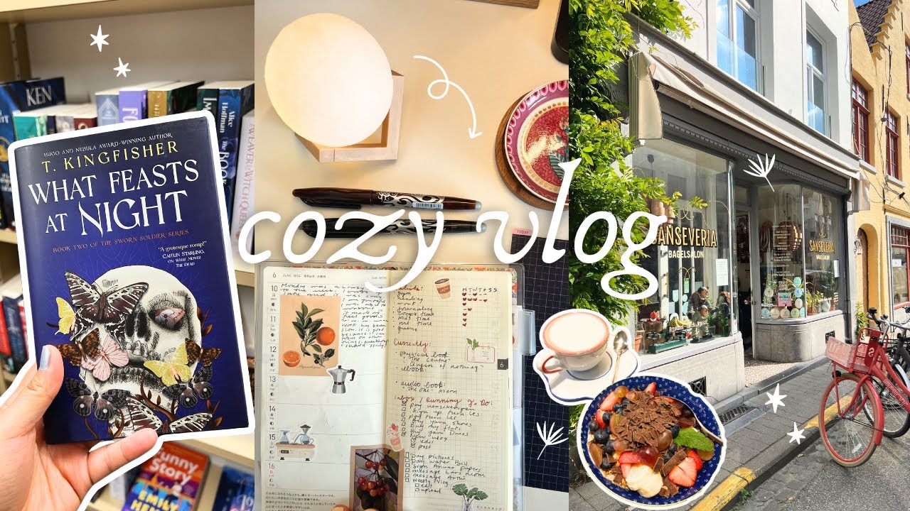 cozy vlog ✨ book shopping, desk makeover, decorating my journal (hobonichi) | Day in the life n.032