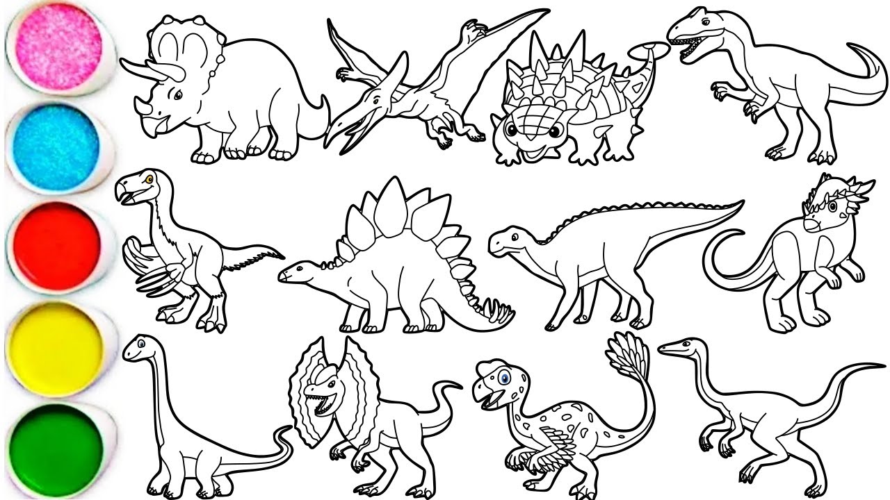 Draw 12 Amazing Dinosaurs in Minutes - Triceratops, Pterodactyl, Ankylosaurus, Allosaurus & Others