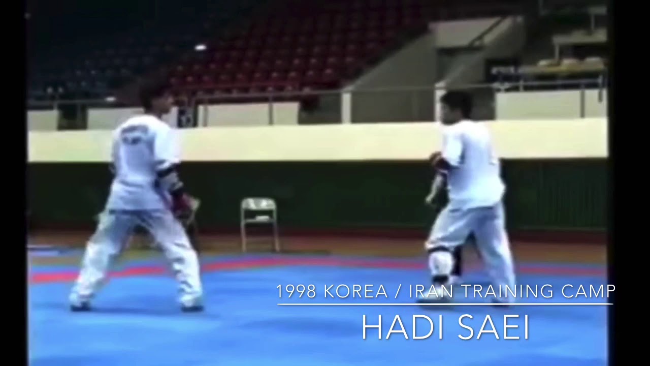 Hadi Saei sparring in Korea in 1998