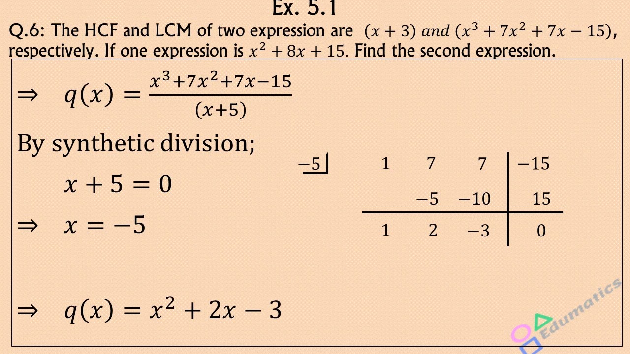 Mathematics for class 9, Sindh Board Unit : 5, Ex. 5.1, Q.6