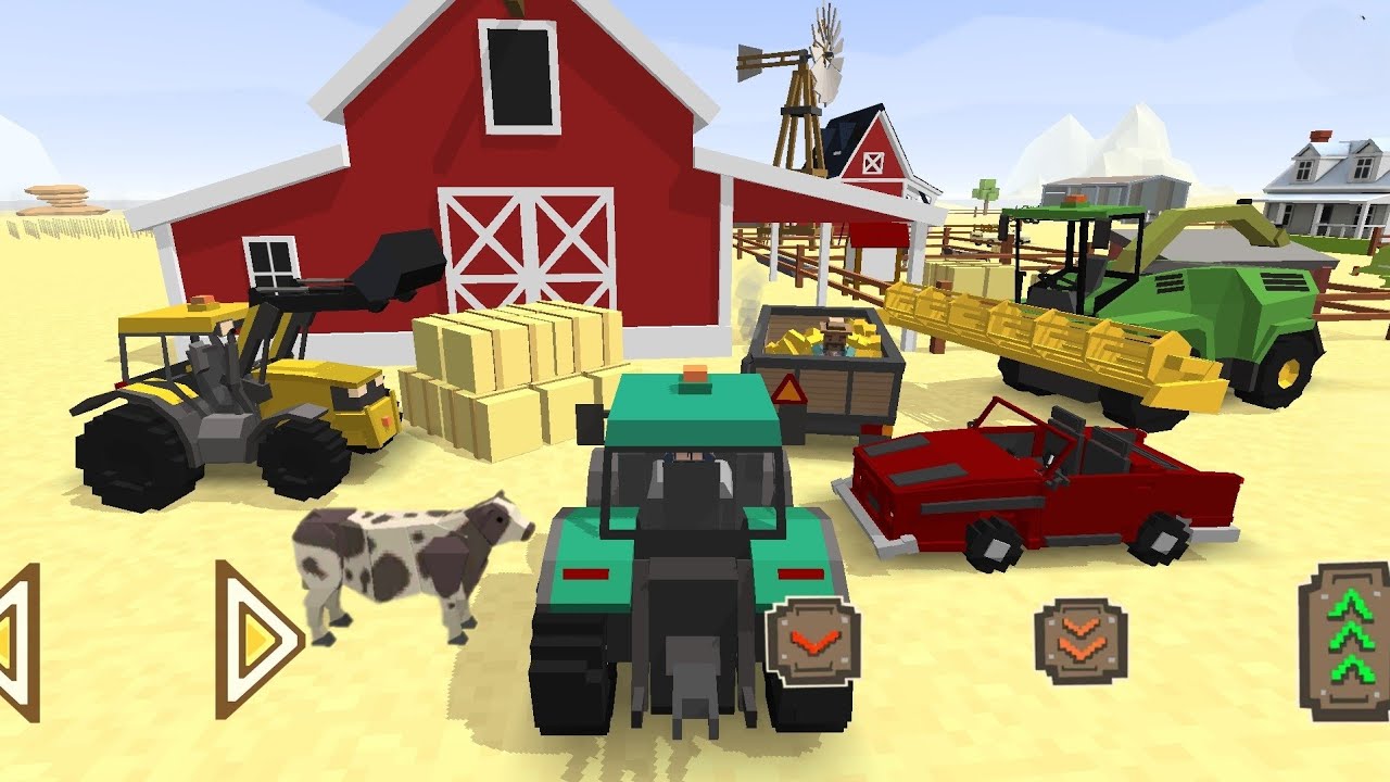 Golden production from top machinery | Blocky Farm & Racing Simulator