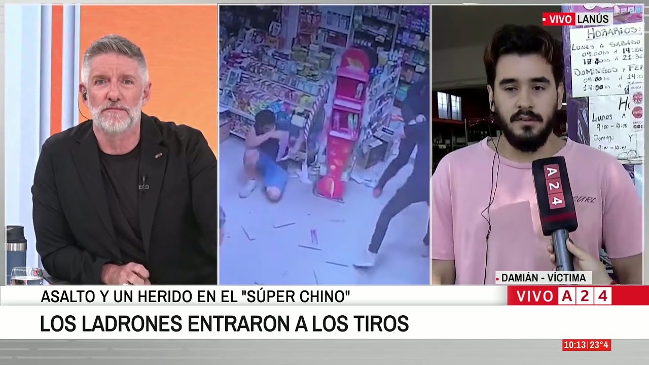 🚨 VIOLENTO ASALTO A UN SUPER CHINO DE LANÚS: UN EMPLEADO RECIBIÓ UN DISPARO EN LA PIERNA
