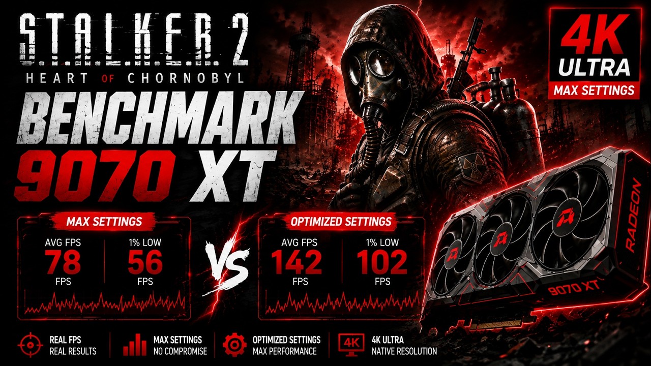 STALKER 2 RX 9070 XT 4K Benchmark &ndash; Max vs Optimized Settings