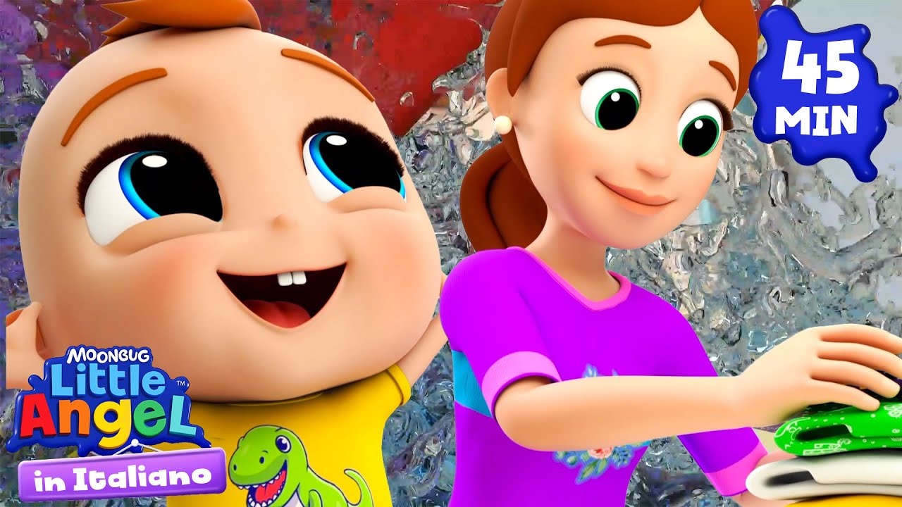 Aiutiamo con i Lavoretti Domestici 🧺  | Little Angel Italiano | Cartoni Animati con Gianni Piccino