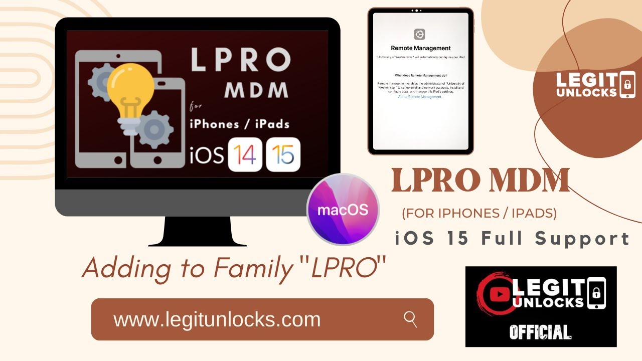 LU MDM [NO JAILBREAK] - LPRO MDM for iPhones/iPads, The Ultimate MDM Bypass Tool