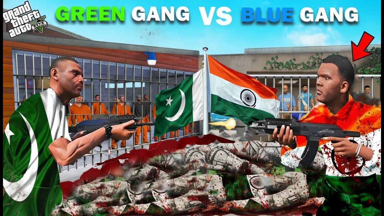 Franklin Blue Gang Vs Shinchan Green Gang 🥵 Military Raft Challenge In GTA 5!