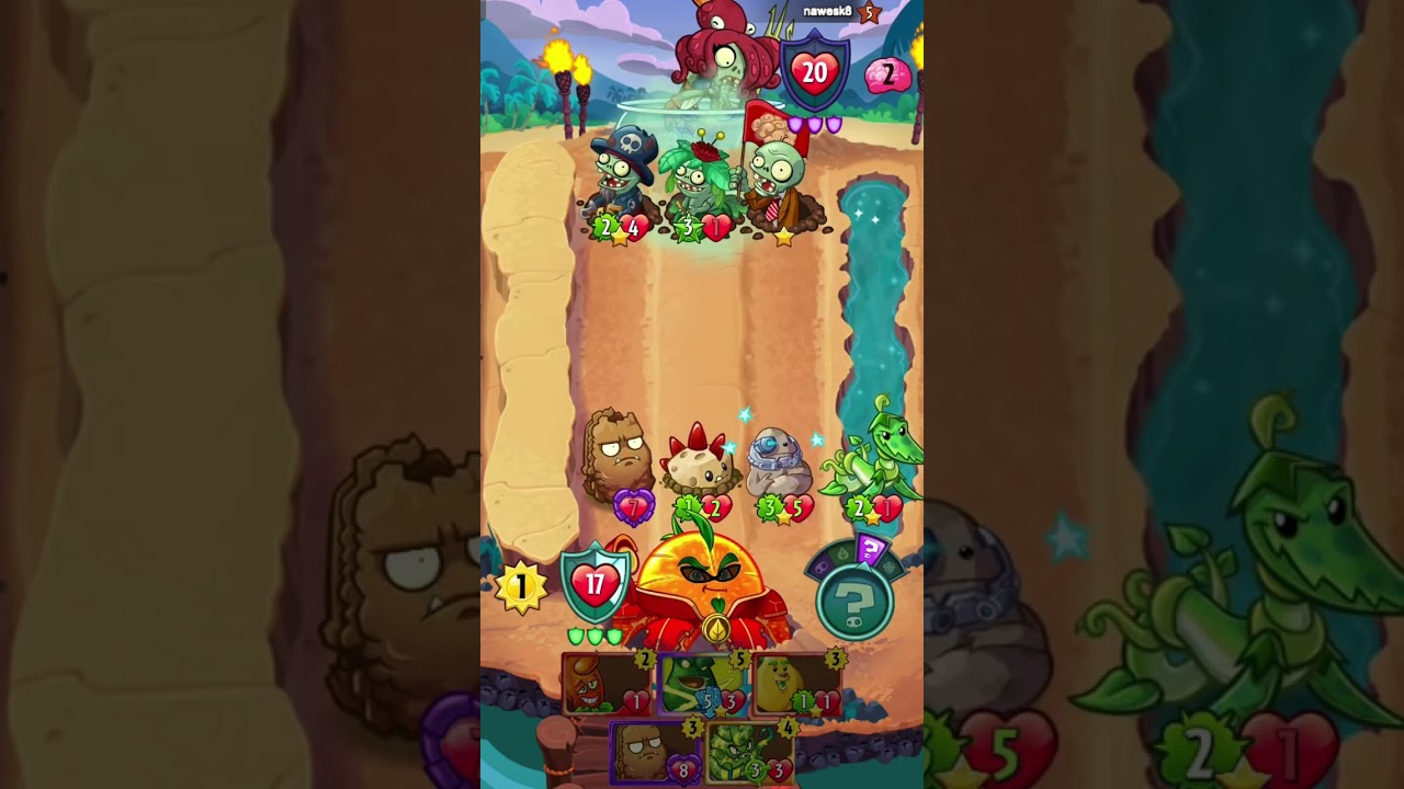 Jugando con Pomelo en PvZ Heroes comazon  de conjuración: partida contra una Inmorticia!