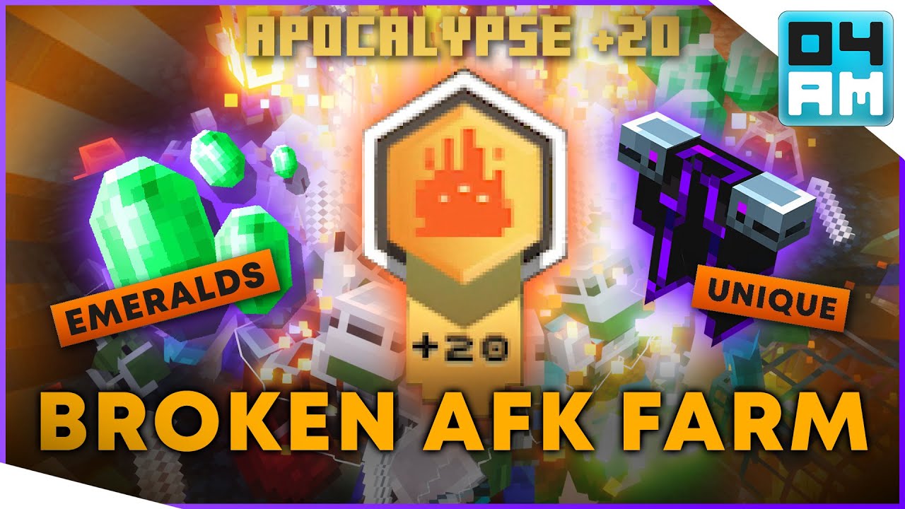 Сломанный AFK XP, уникальная и изумрудная ферма для MAX Apocalypse Plus в Minecraft Dungeons