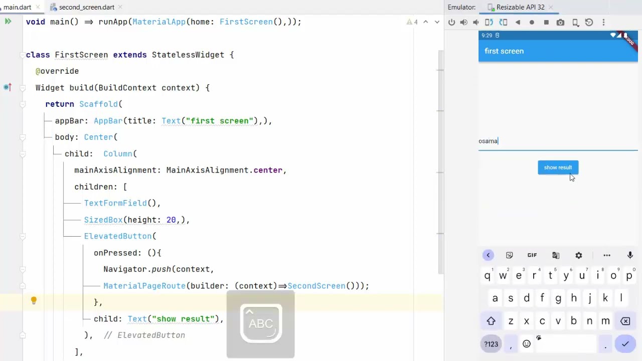 14- Pass data between Widgets in flutter