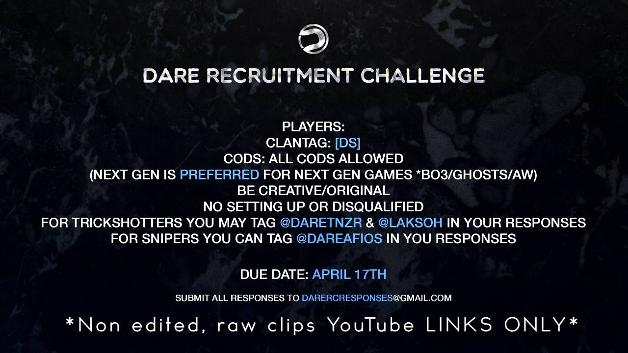 Dare: Player Recruitment Challenge! [DS]