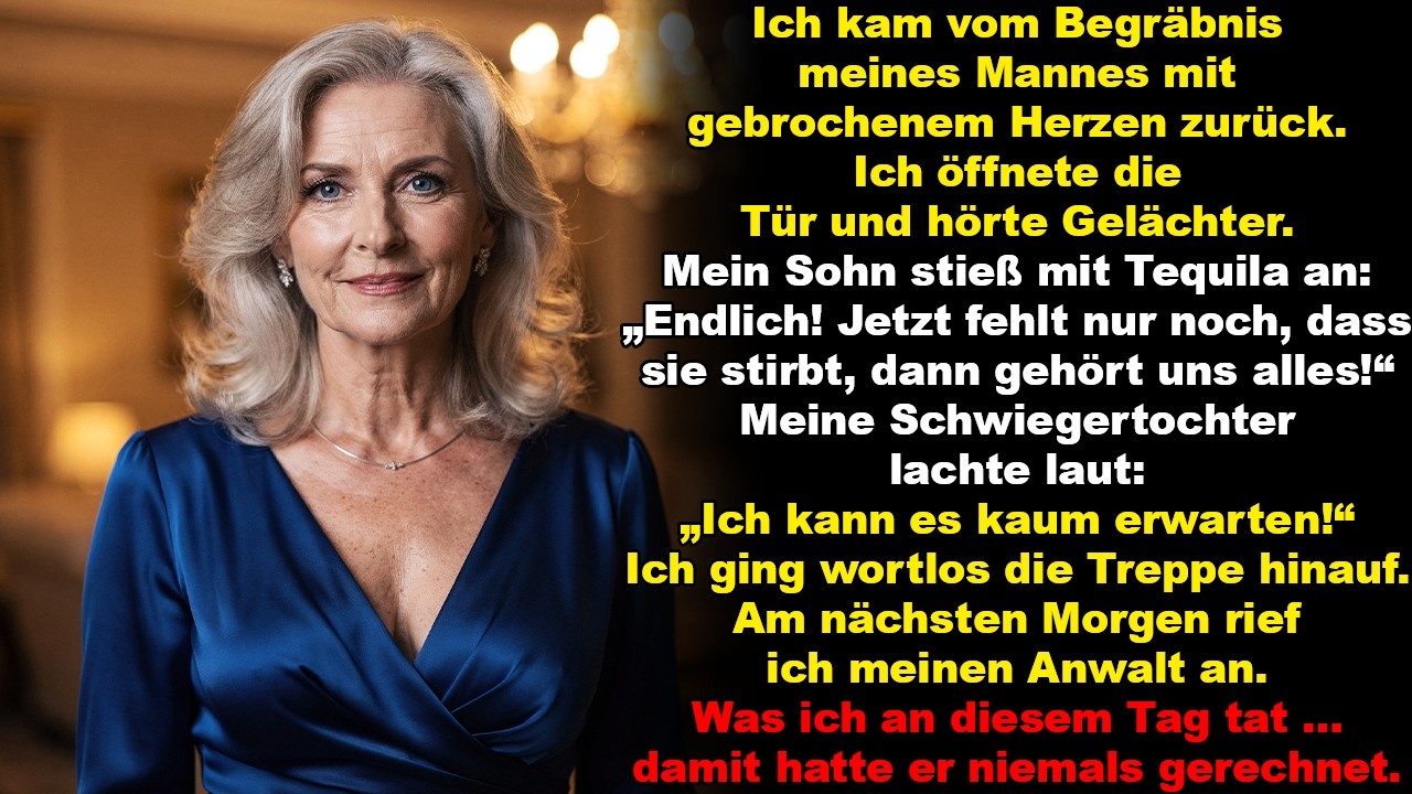 Mein Sohn stieß beim Begräbnis seines Vaters an: „Jetzt fehlt nur noch sie“ – er ahnte nichts…