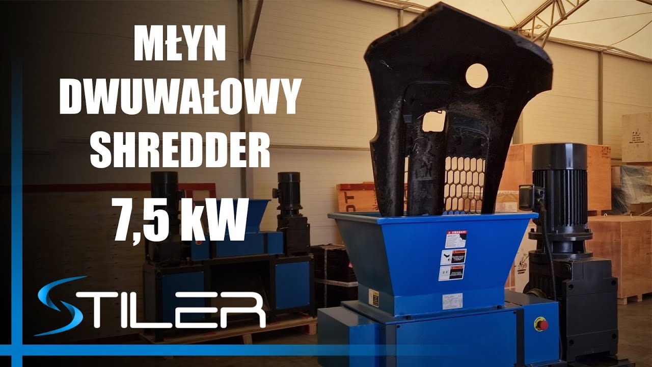 MŁYN DWUWAŁOWY 7,5 KW STILER SHREDDER KRUSZARKA DO TWORZYW SZTUCZNYCH PLASTIKU