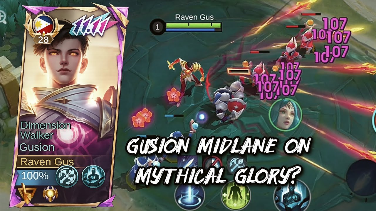 How to use Gusion midlane on Mythical Glory? || Watch this gameplay! 