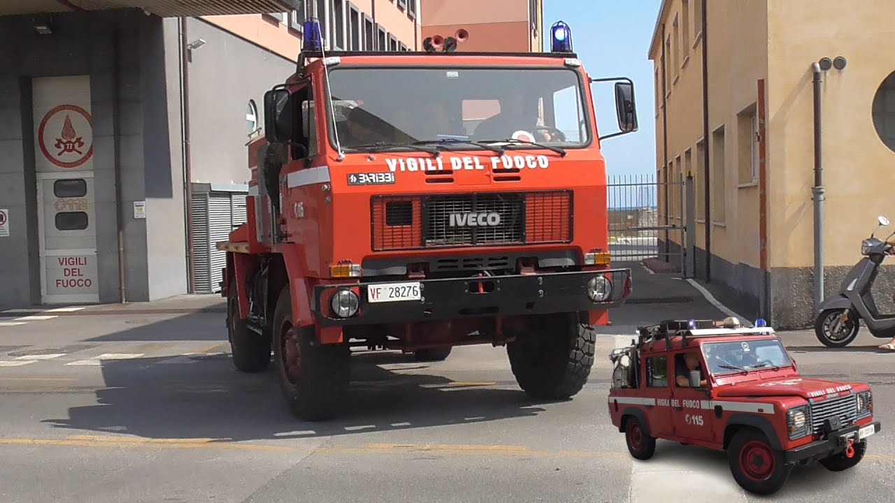 [PNEUMATICA] CA/ESK Land Rover 110 CrewCab+ACT Iveco 80-17 Vigili del Fuoco Savona in sirena