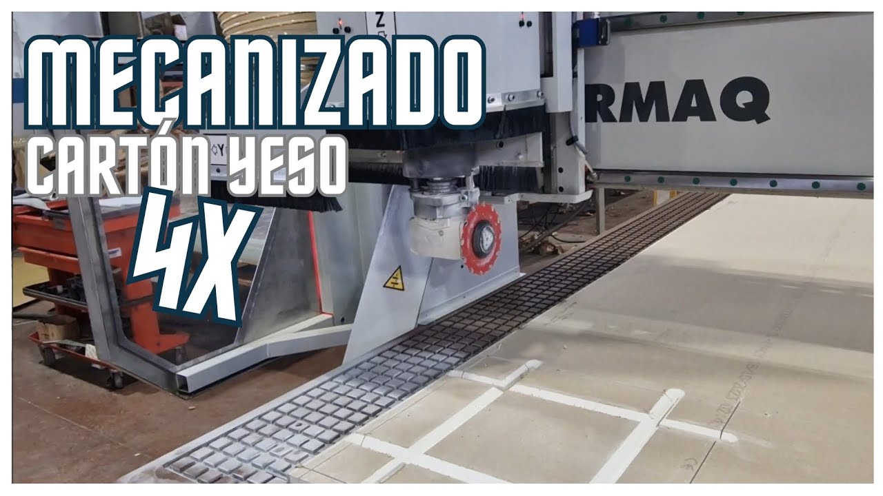 Mecanizado de CARTÓN YESO con FRESADORA CNC BERMAQ DE 4 EJES y producto FINAL!!