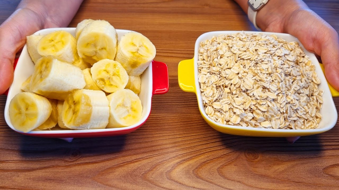 Лучший десерт из овсянки и банана! Низкокалорийный десерт за 5 минут | Смотреть