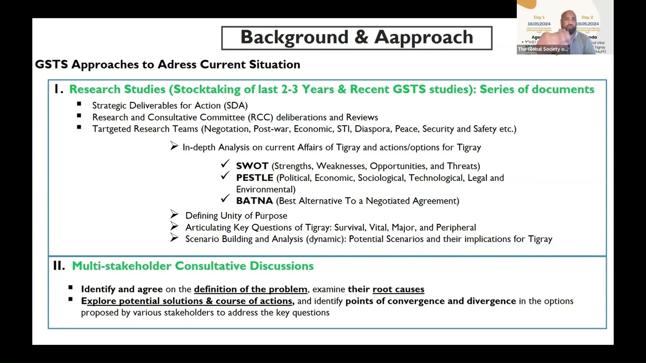 Tigray's Political Economy Landscape:Results of GSTS Studies&Multi-Stakeholder Consultations– Part 1
