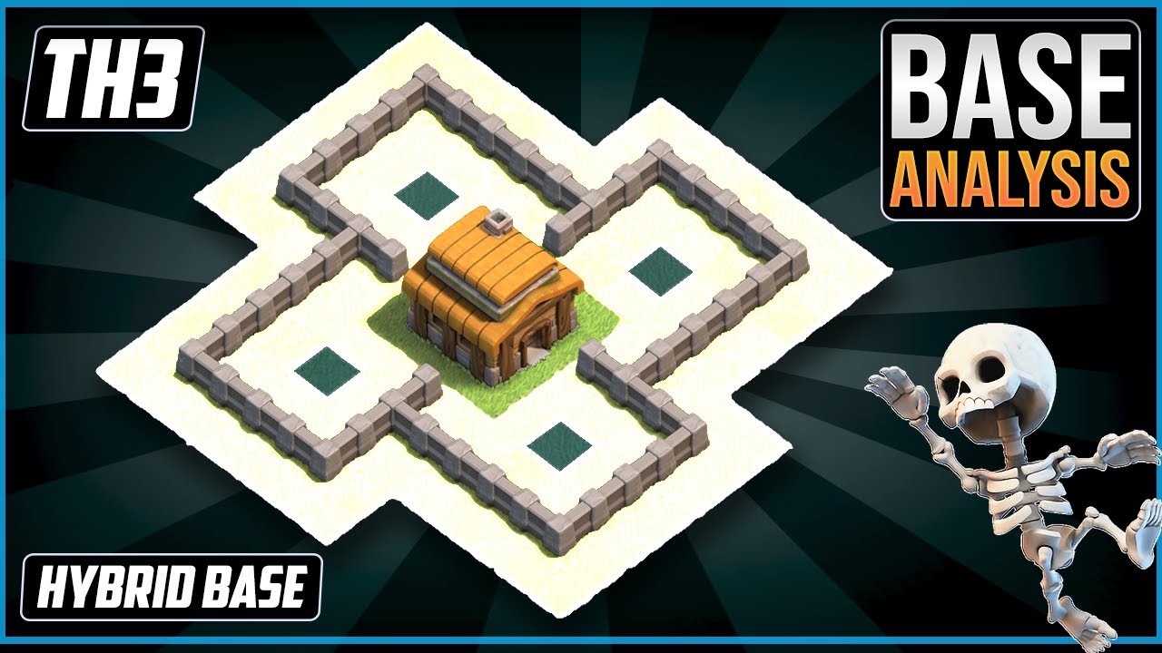 ЛУЧШАЯ ГИБРИДНАЯ/ТРОФЕЙНАЯ БАЗЫ TH3 2023 ГОДА! | Проект гибридной базы Town Hall 3 (TH3) - Clash ...