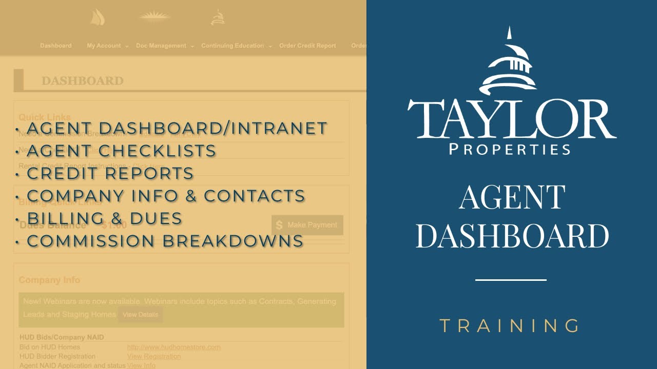 Agent Dashboard (Intranet) Training