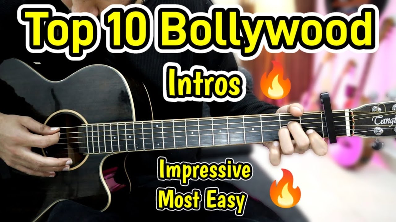 Top 10 Bollywood Intros 🔥 - Super easy & Impressive - Anyone Can play -Riffs-Beginners Guitar lesson