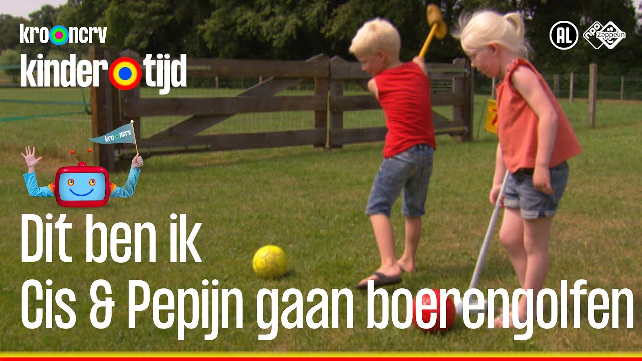 Cis en Pepijn gaan boerengolfen op de boerderij (Kindertijd KRO-NCRV)