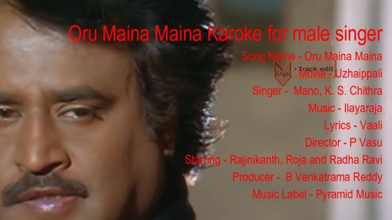 Oru Maina Maina Kuruvi Karoke For Male Singer With English, Malayalam & Tamil Lirics | Rajani, Roja