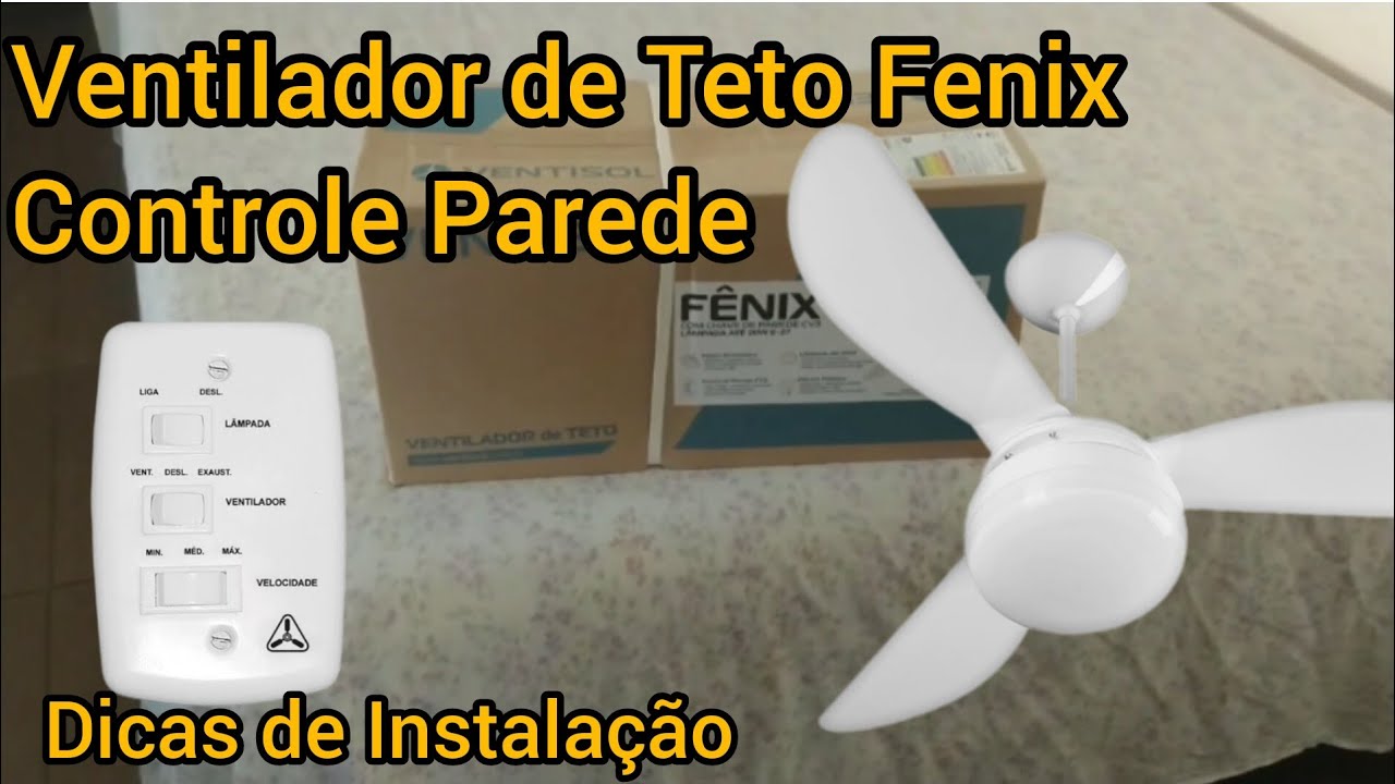 Como instalar Ventilador de Teto Fenix Com Chave de Parede