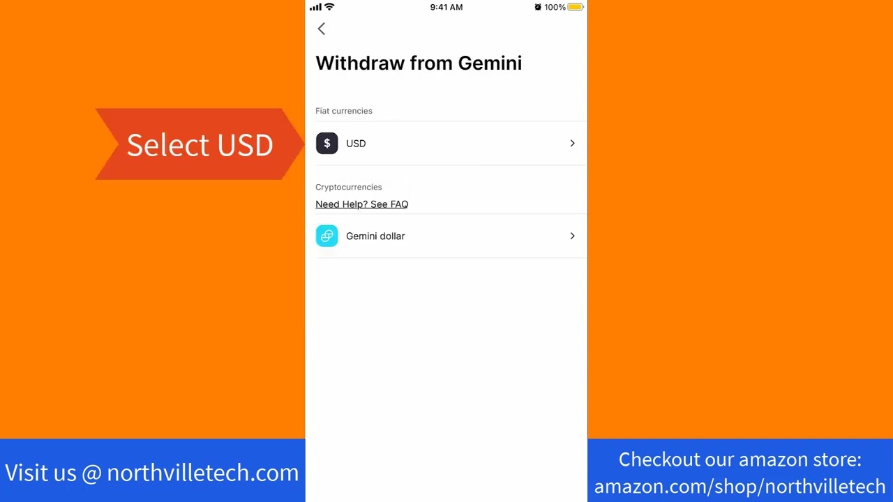 Как вывести USD из приложения Gemini
