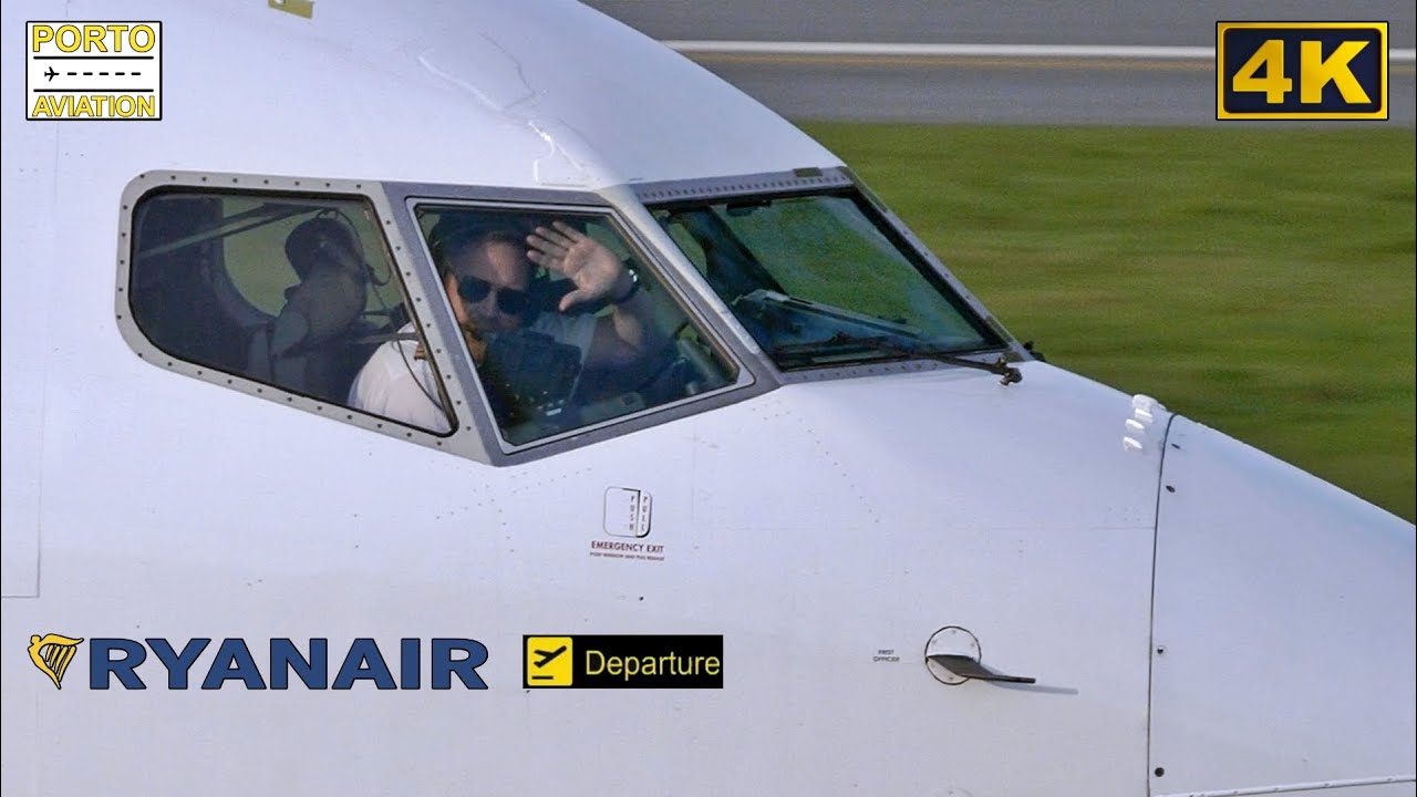 4K - BEAUTIFUL RYANAIR SALUTE in PORTO AIRPORT  -  OPO/LPPR